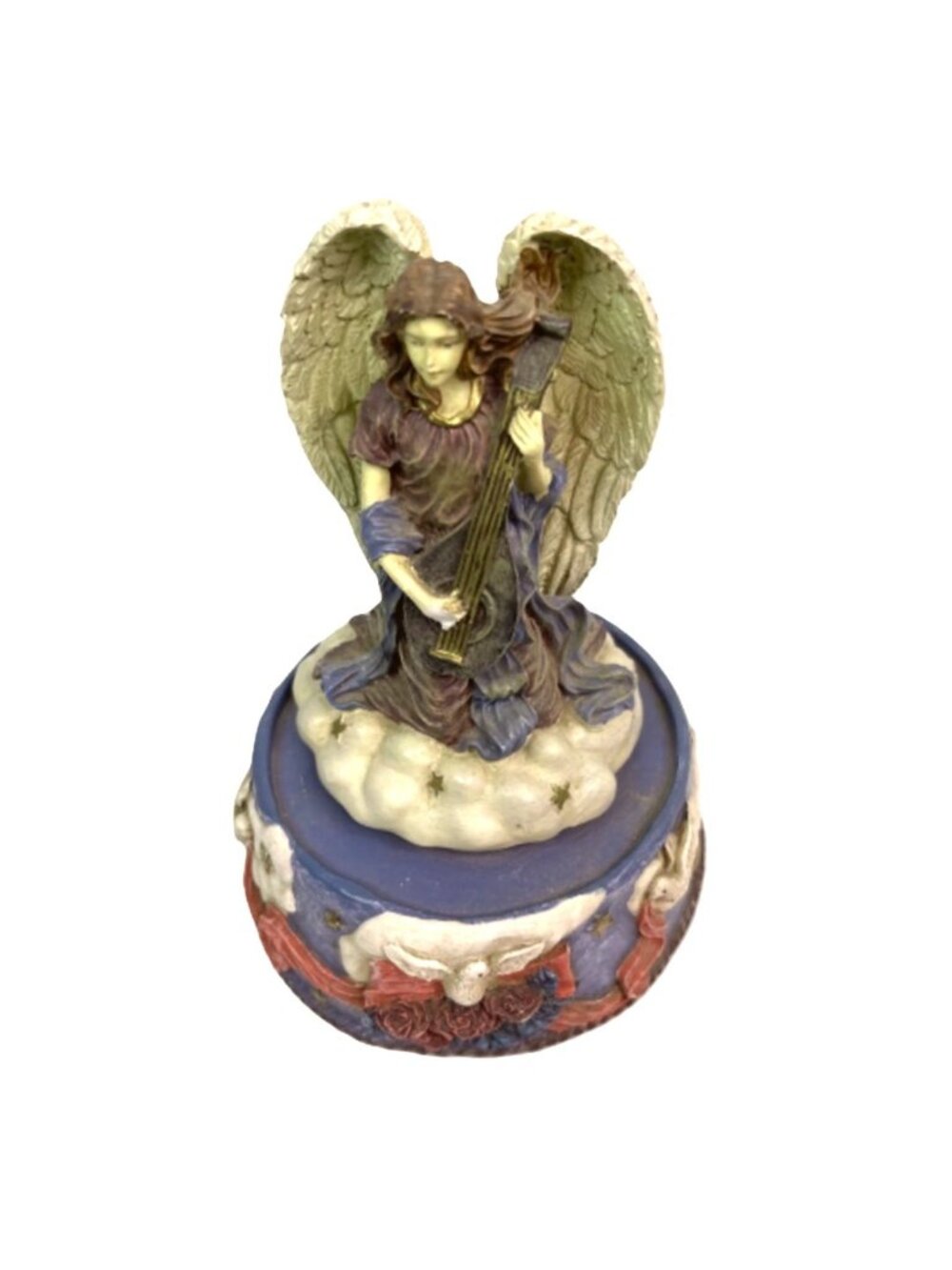Vintage Grandeur Noel Renaissance Angel Music Box 81640 Plays Somewhere My Love